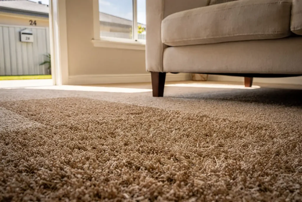 Freshly cleaned carpet showing soft, even fibres in a Rockingham home.